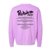 Rocklahoma 2025 band lineup printed in black on the back of the crewneck, with the “Rocklahoma 2025” wordmark in large script at the top.