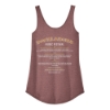 Back view of maroon Rocklahoma tank with full 2025 band lineup in pale yellow and white text