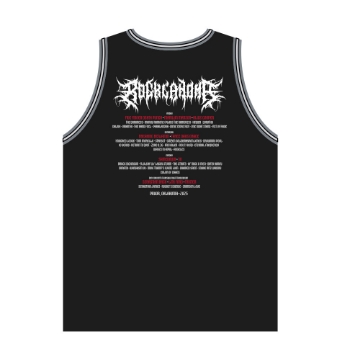 Front of Chaos Court Jersey with death metal-style "Rocklahoma" and "United We Rock" design.