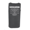 Charcoal gray tank top with Rocklahoma 2025 festival lineup printed on back