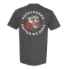 Cougar and roses with "United We Rock" and band lineup on back of Rocklahoma 2025 tee