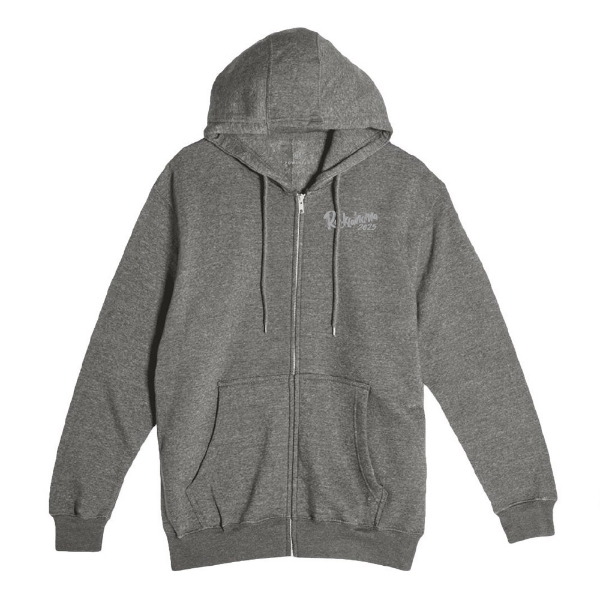 Rocklahoma 2025 Kraken Full Zip Hoodie - Front View in Charcoal Heather