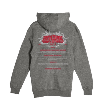 Rocklahoma 2025 Kraken Full Zip Hoodie - Front View in Charcoal Heather